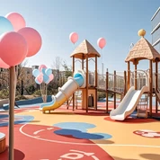 שכבה של שכבת Surfacr Sports Sports לפארק השעשועים